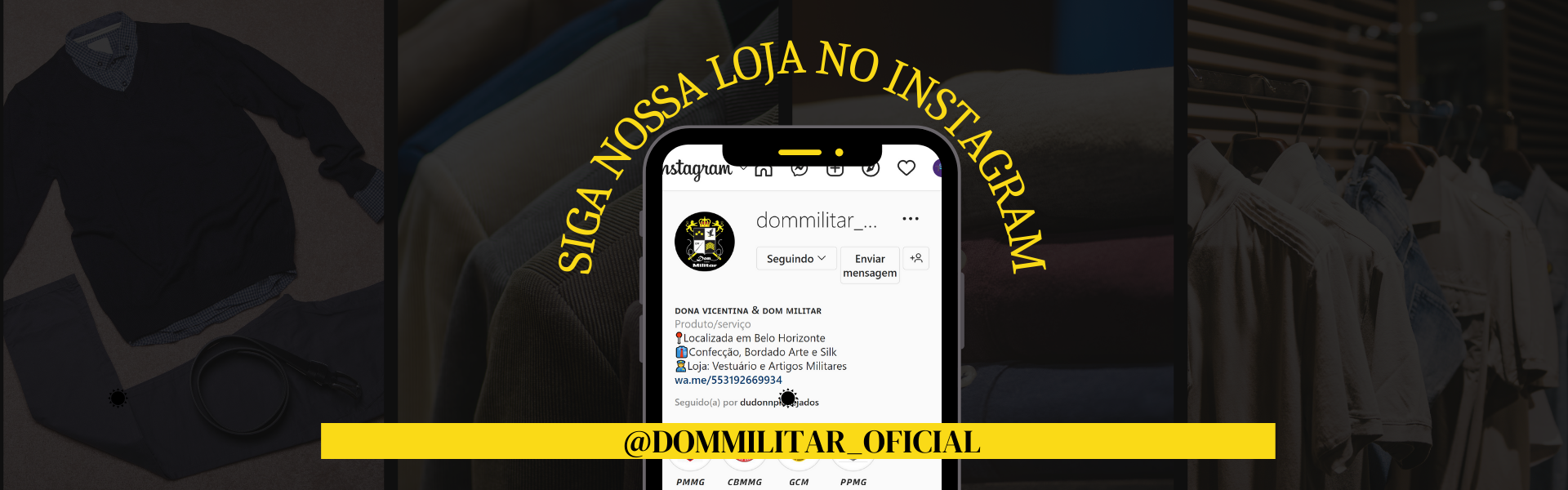 Banner chamada para instagram DomMilitar